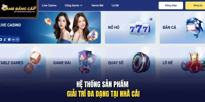 Hệ thống sản phẩm giải trí đa dạng tại nhà cái.